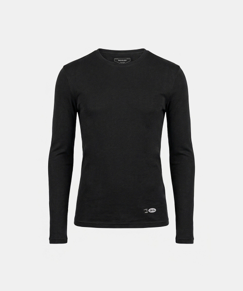 BS Cotton Jersey Fitted Long Sleeve T-Shirt - Black