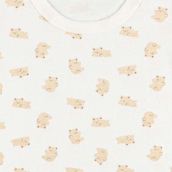 🇯🇵預訂 日本直送🇯🇵拉鍊小熊滿印純棉短袖包屁衣三件套