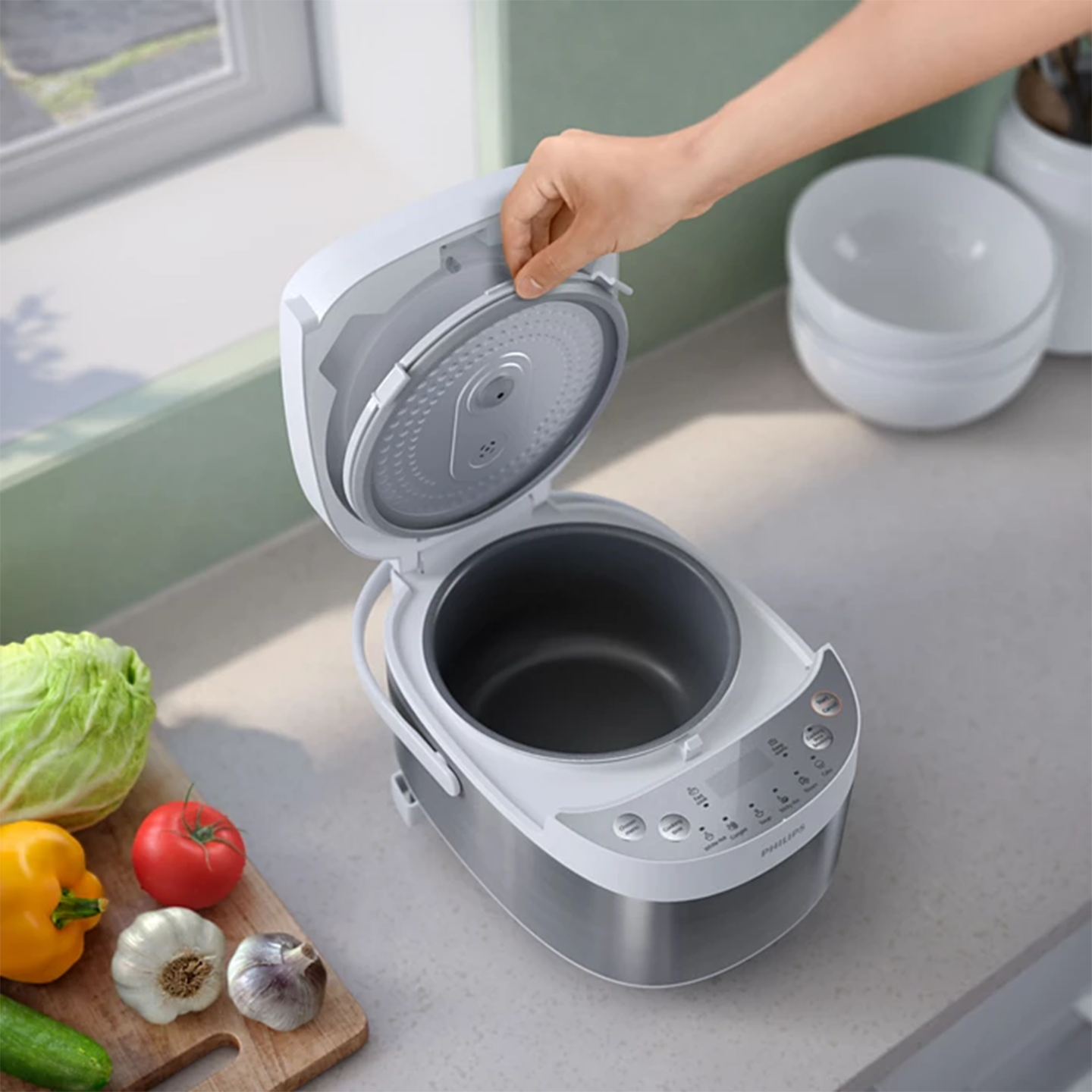 Philips 0.85L Digital Rice Cooker with 8 Menus (HD3170/62)