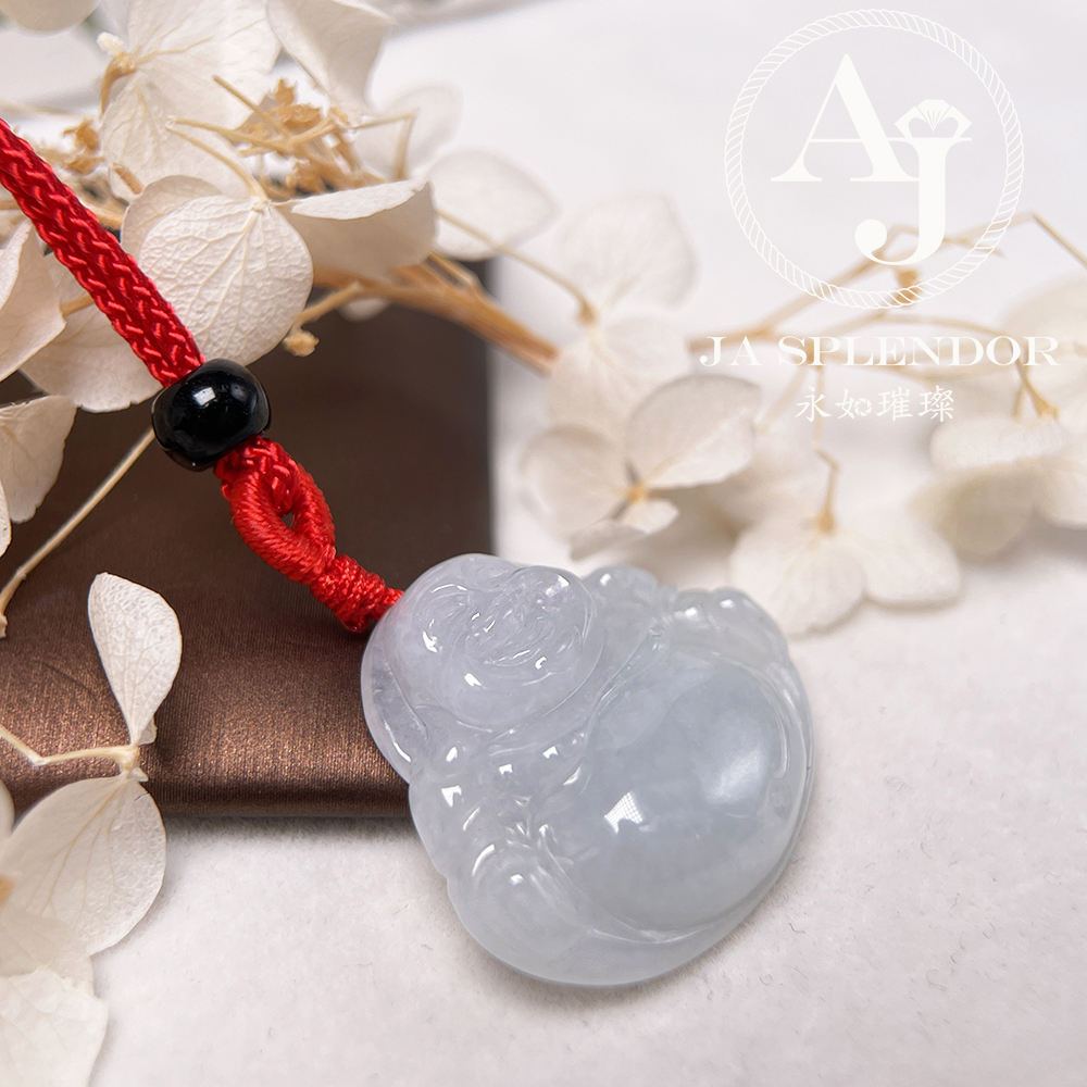 JN-1068 天然翡翠A玉 冰糯笑口常開大佛公吊墜