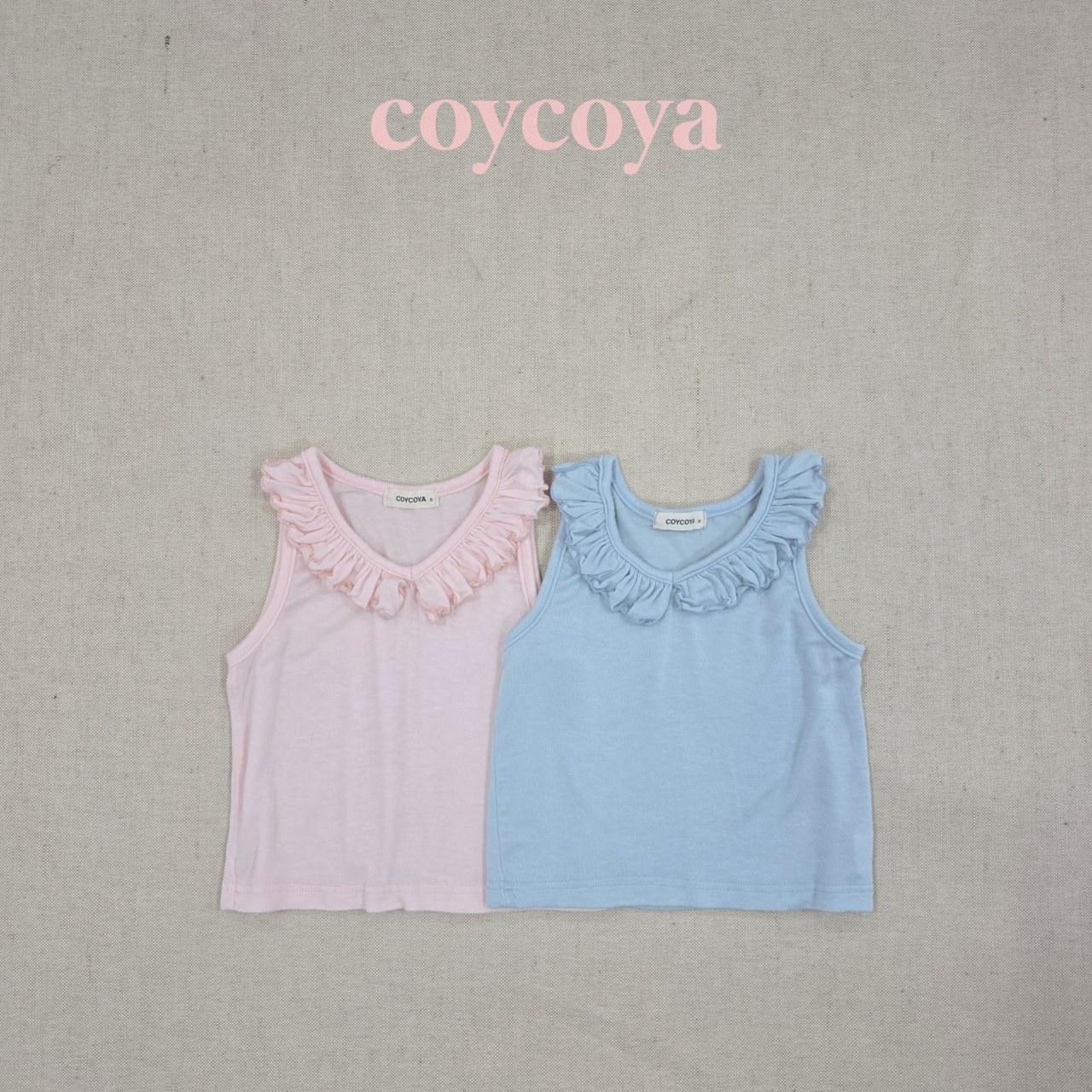 🌸預訂 韓國直送🌸🇰🇷COYCOYA兩色皺褶荷葉邊V領背心