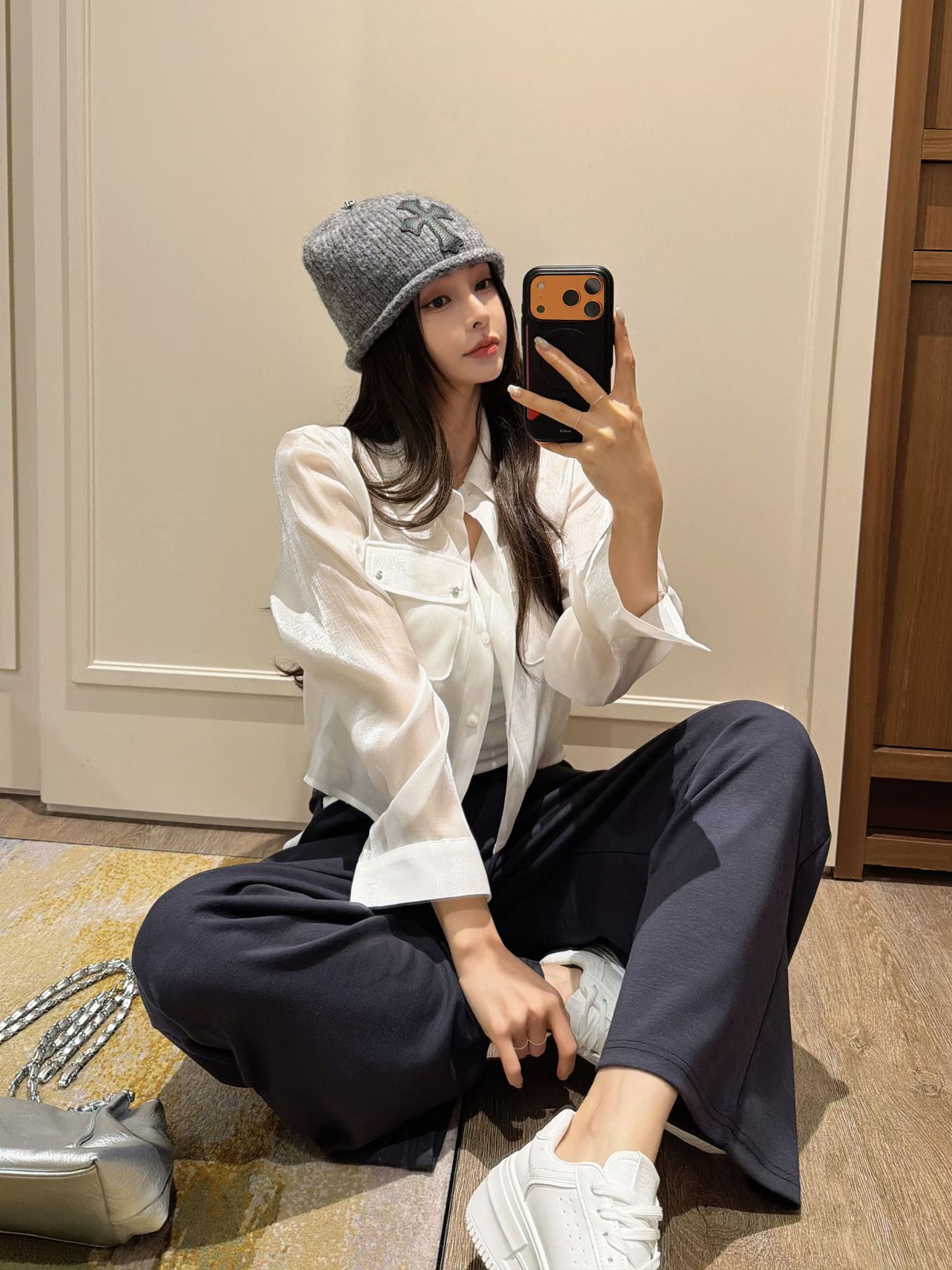 ♥︎人魚珠光微透Overshirt