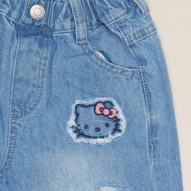 🆕【⭐訂購⭐】🇯🇵日本直送🌀#Sanrio #Kuromi / #Kitty 刺繡貼片 闊腳牛仔褲 #baggyjeans🌀[ELCA-0253][