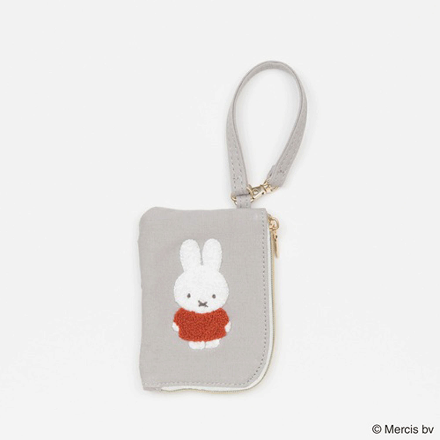 Miffy - 刺繡卡套零錢包 (灰色款)
