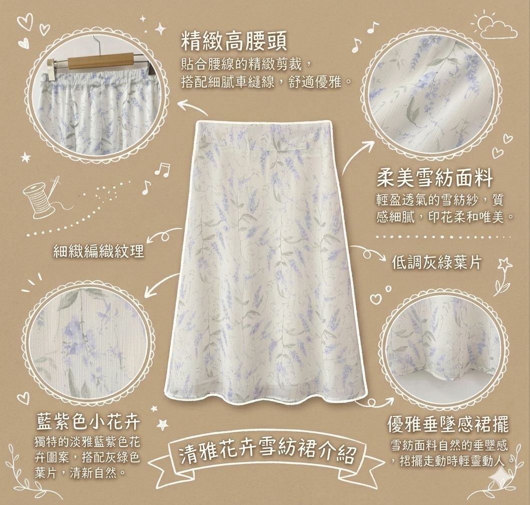 ❥ 清 新 花 卉 長 裙 。