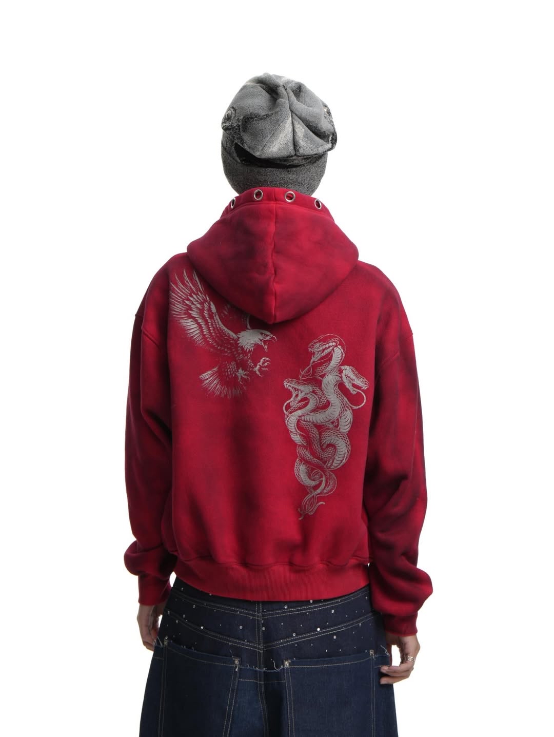 NOB WAX DIRT WHITE ZIP-UP HOODIE