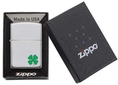 Zippo 24007 簡約四葉草防風打火機 鏡面四葉草 防風打火機 | ZIPPO 指定授權經銷商 |美國製造 | 收藏