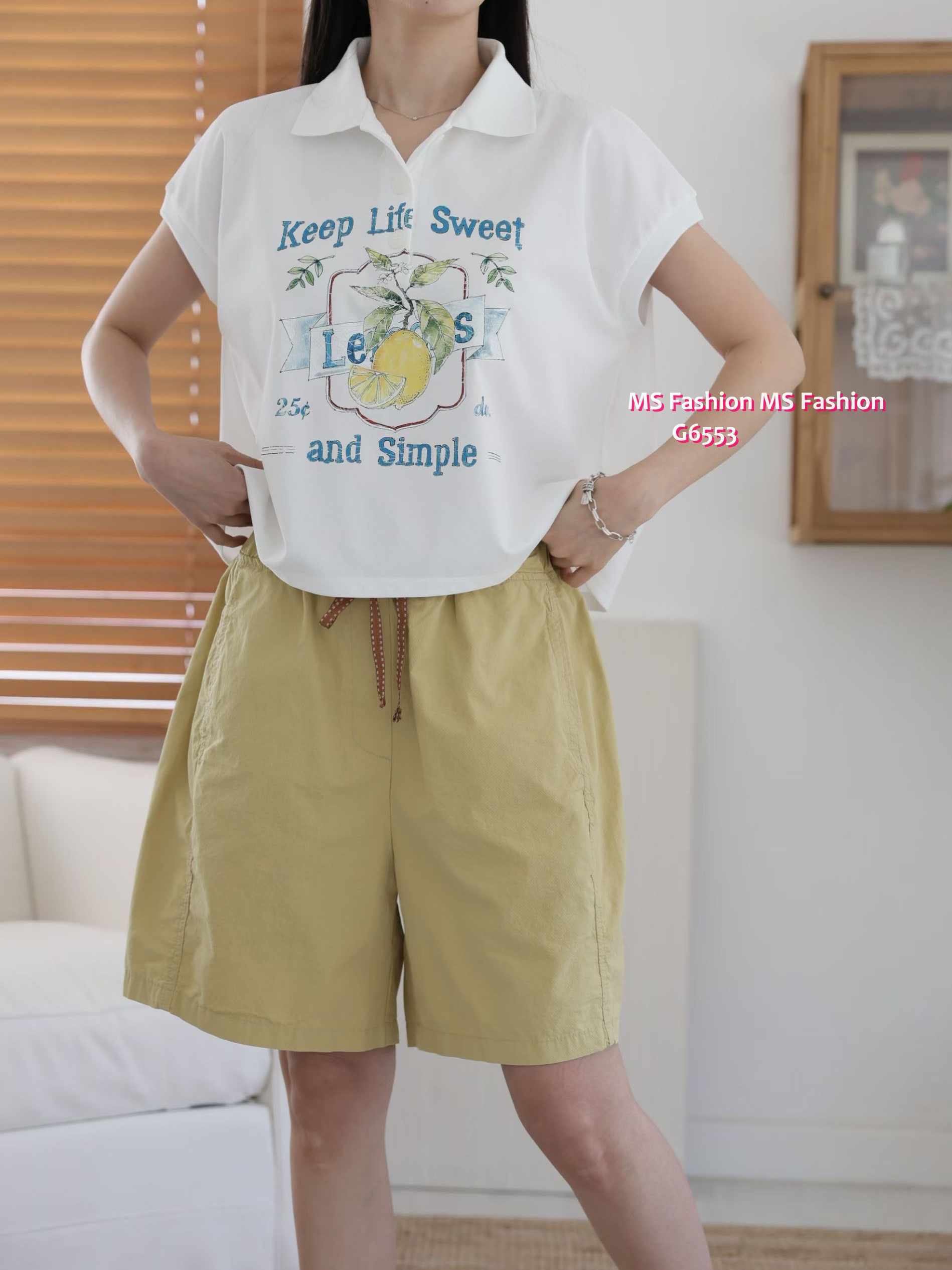 G6553 靚print反領polo恤