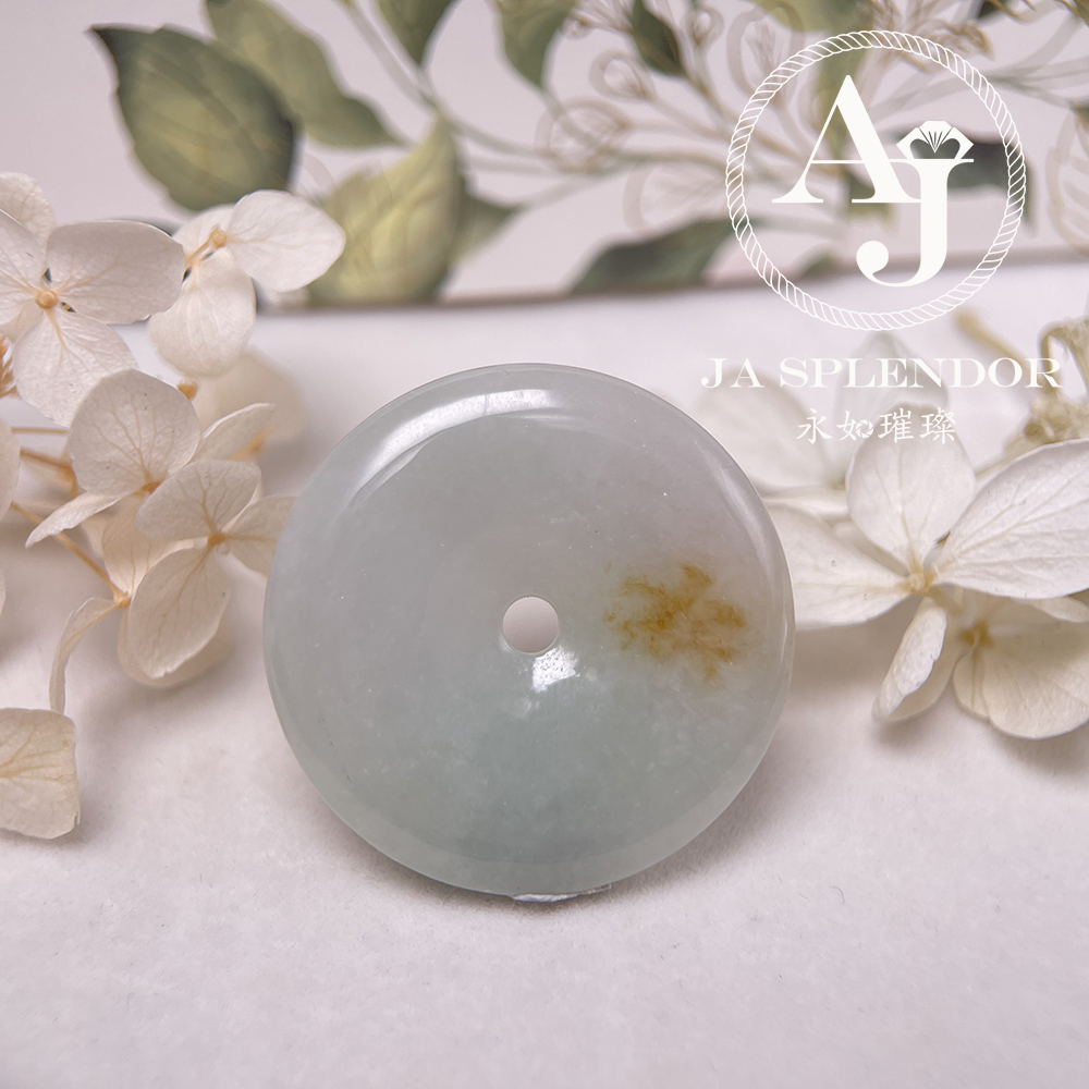 JN-202 天然翡翠A玉 灑金水潤平安扣