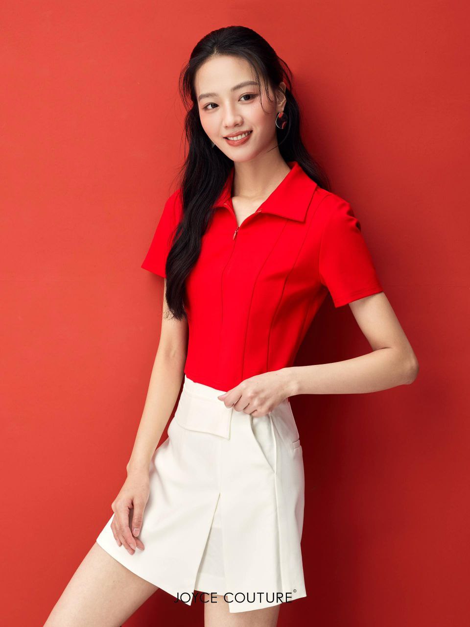 不对称腰带裤裙 P0451