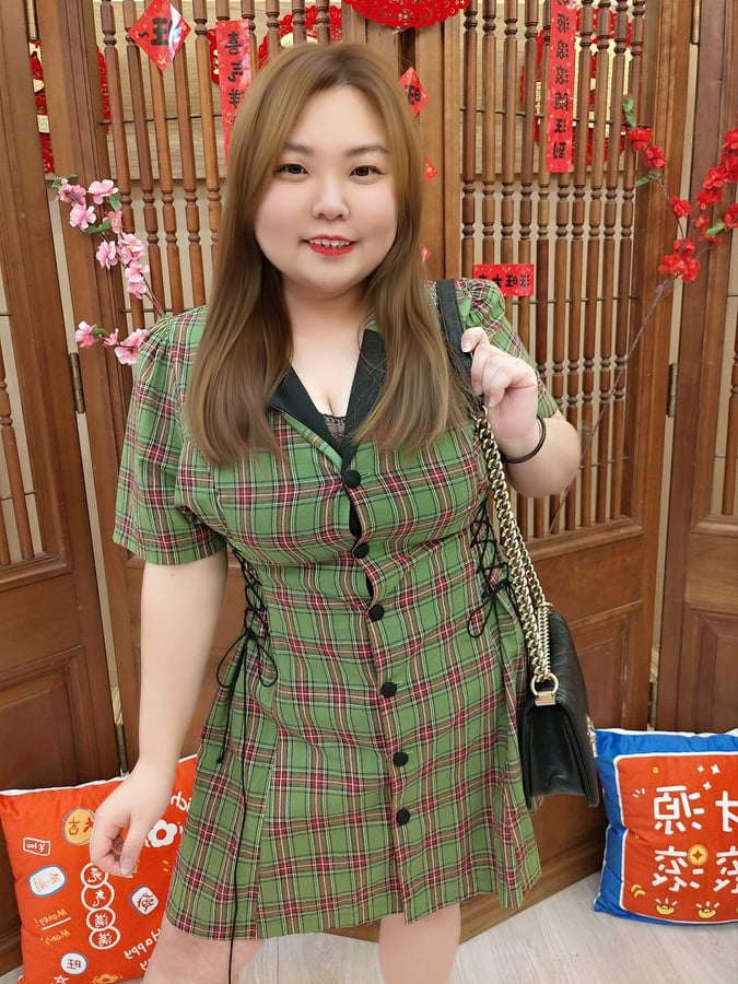 NBC18 TW#3538 收腰设计款格纹连衣裙