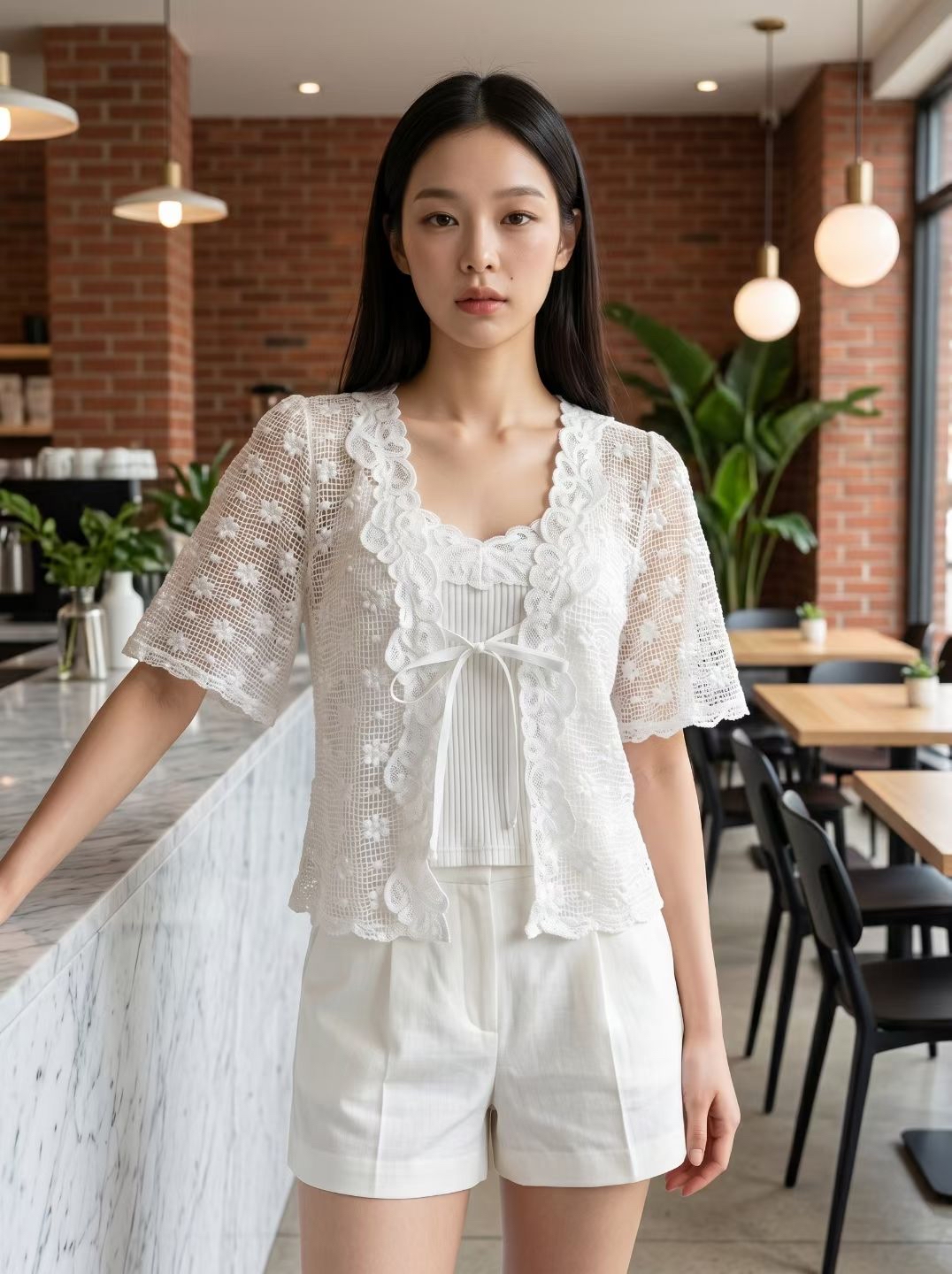 AD4 V領綁結外套Top 