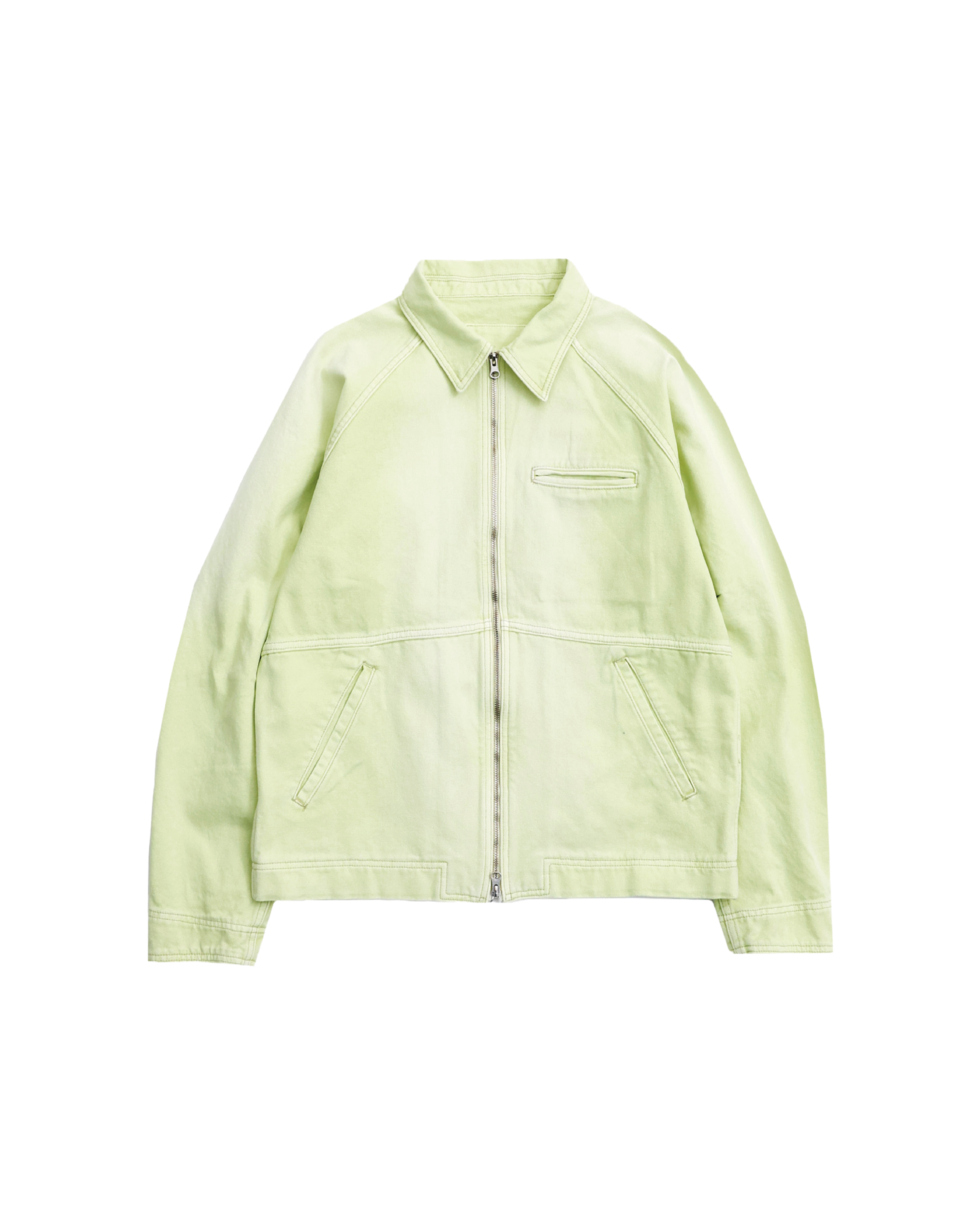 999HUMANITY  - WASHED CANVAS TRUCKER JACKET (LIGHT GREEN)