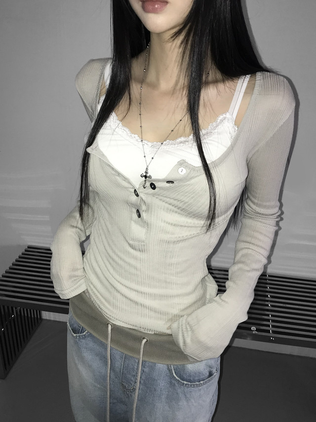 Slim Fit Lace Trim Bodysuit