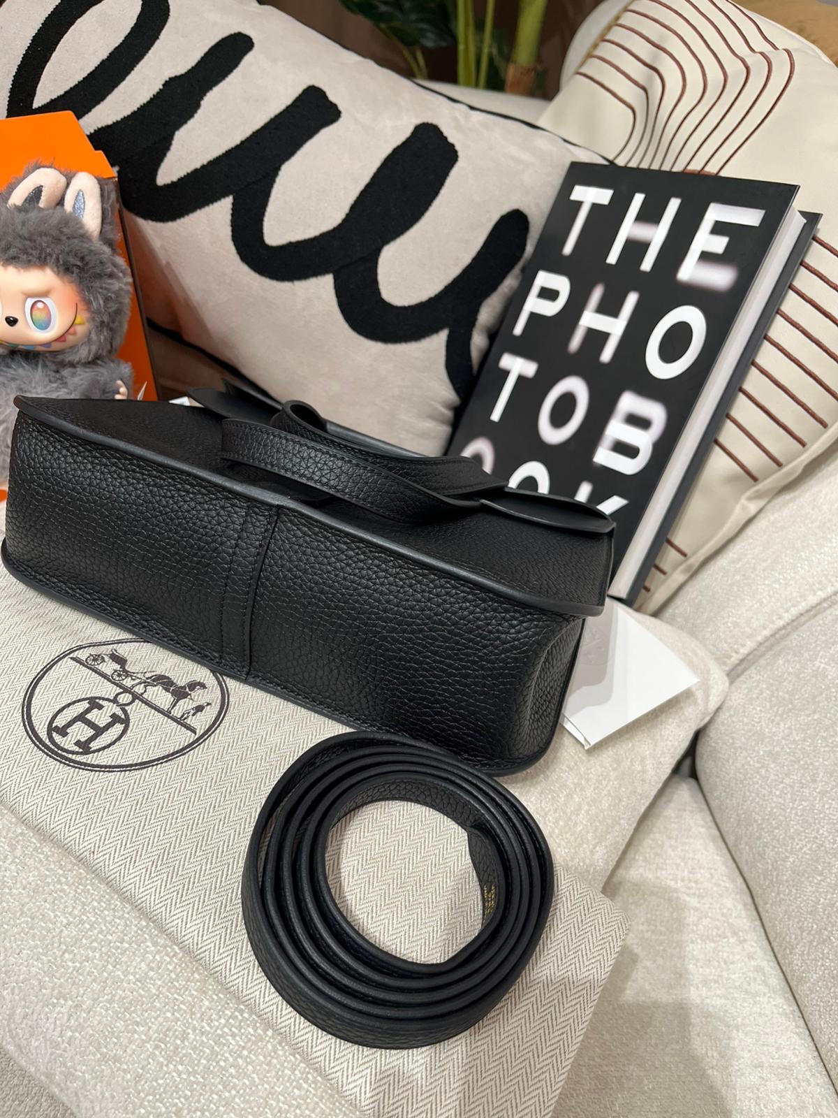 Hermes Halzan 25 STAMP U 黑色金扣 100%Authentic, 98%New ✅收據✅塵袋✅盒