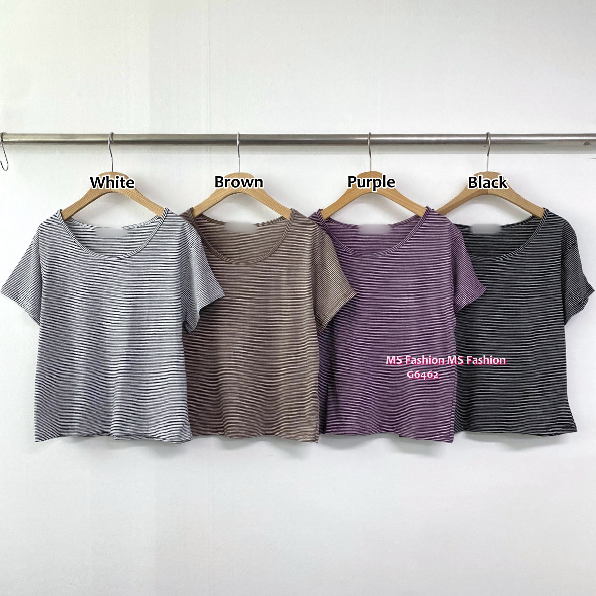 G6462 靚色橫間tee