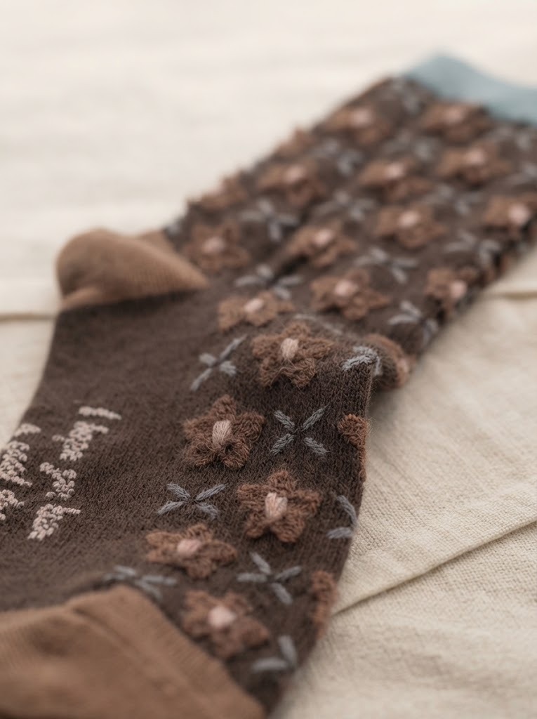 Korean Good Day Bloom High Crew Socks