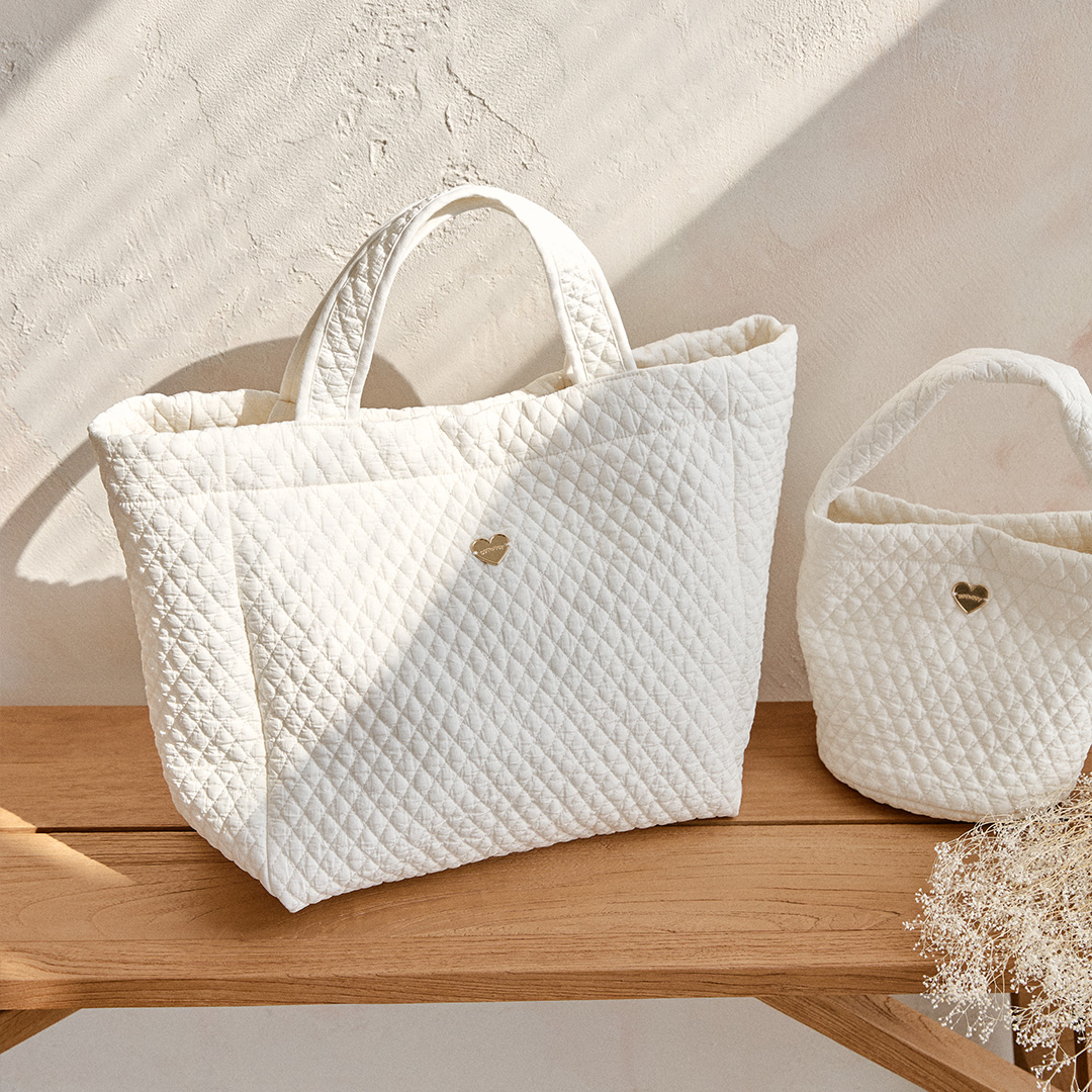 26S/S🌸DTD金心點綴100支鑽石絎縫系列-雙把手大號尿布包