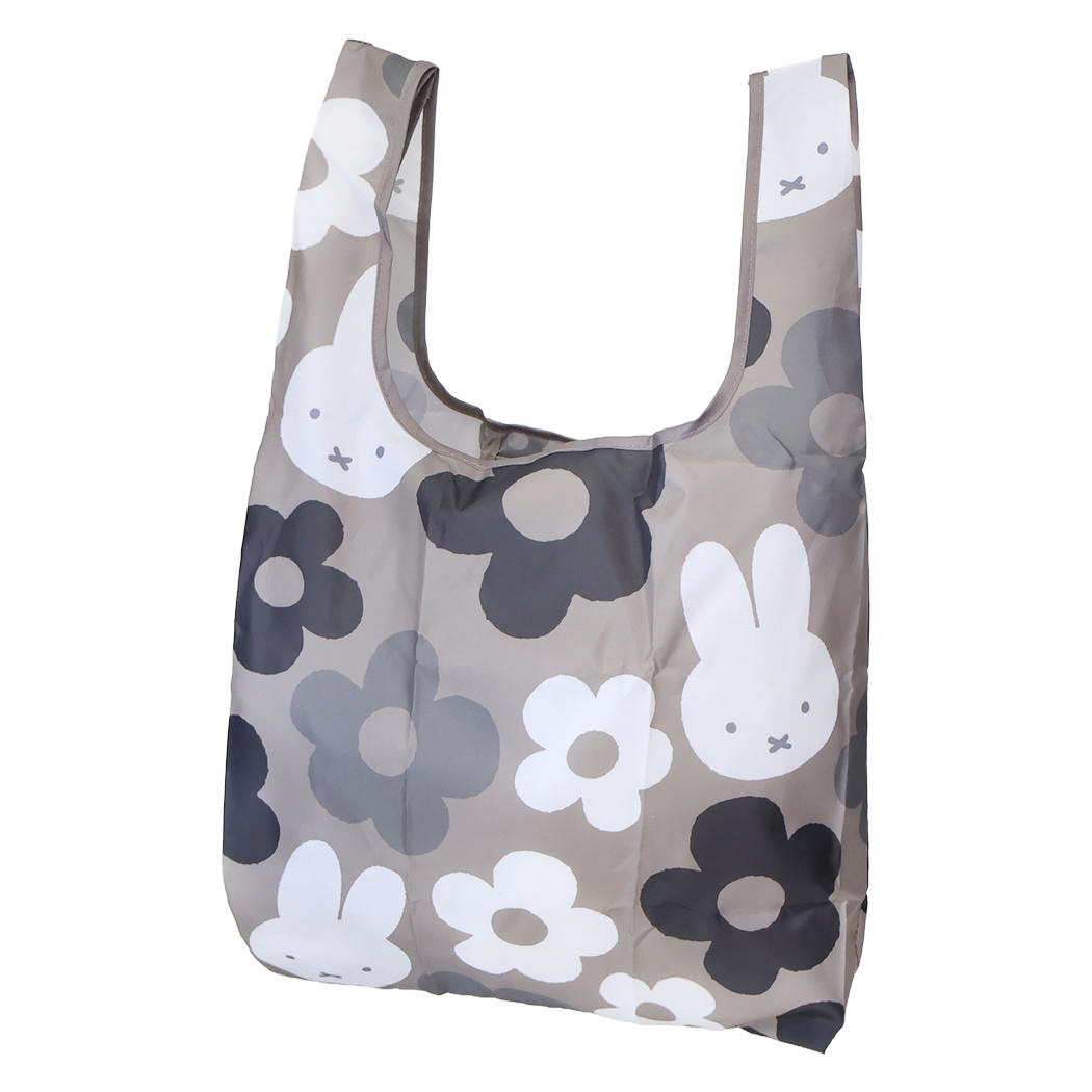 現貨｜Miffy BRUNA BIG FLOWER 日版 可摺疊收納 手挽 環保袋 (MIFF-274E Gray)