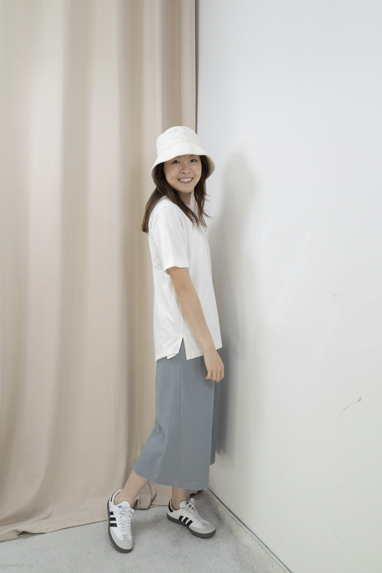 高質布紋理Top（白色）