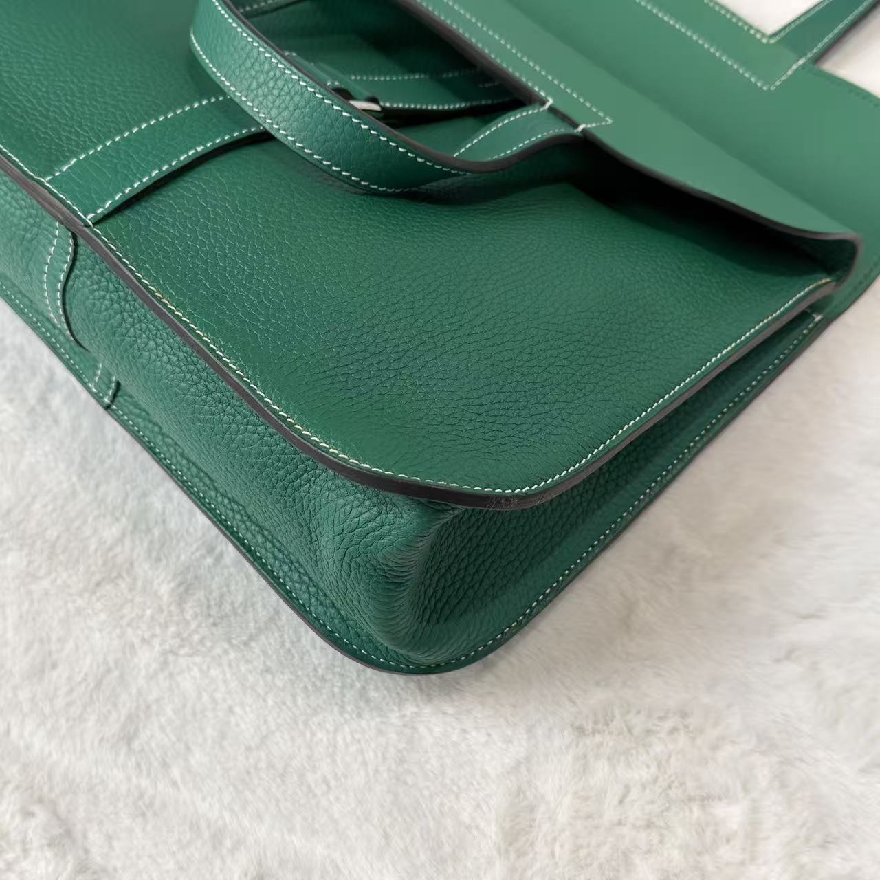 Hermes Halzan 31 綠色銀扣 綠色下山包大容量搶眼🧚‍♀️