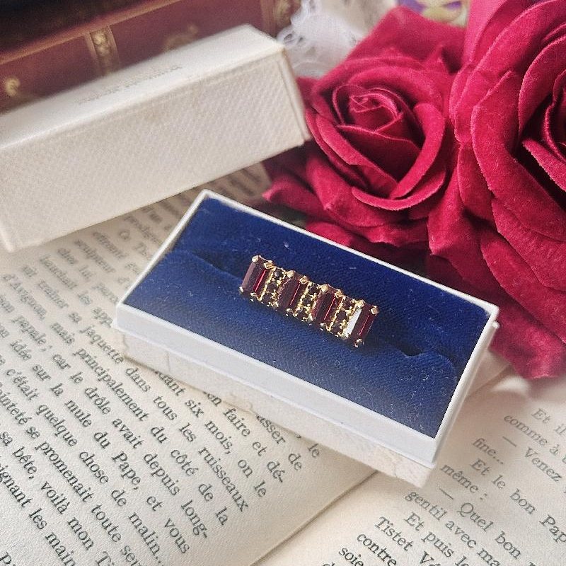 Vintage C.a. 1980s Czechoslovakian Ruby Red Glass Jewelry - Brooch/Earrings/Necklace (NZ061)