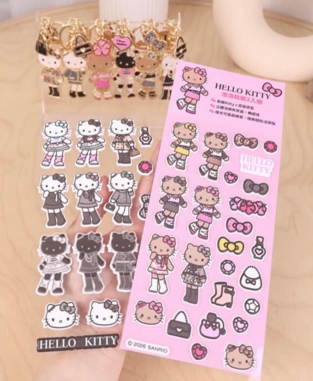 （約6月尾到貨）🇹🇼台灣超商限定 限量長腿Kitty 泡泡貼紙套裝 1套2張💕