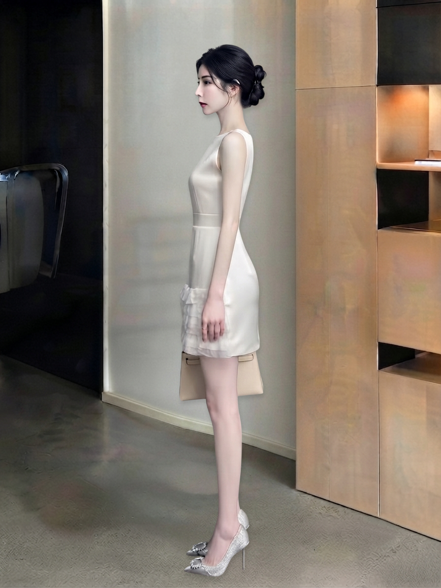 Ruffle Hem Short Dress M254