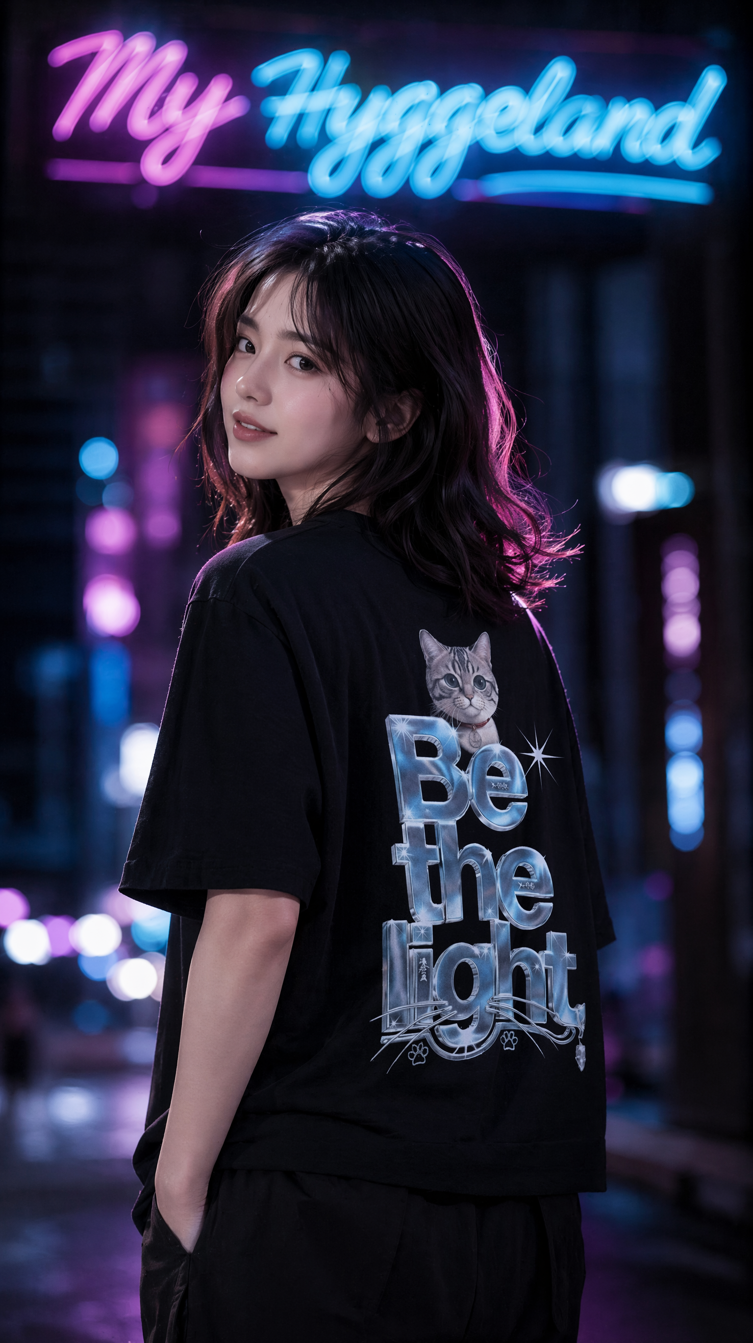 My Hyggeland｜"Be the light" 300g 重磅純棉落肩短袖 T 恤