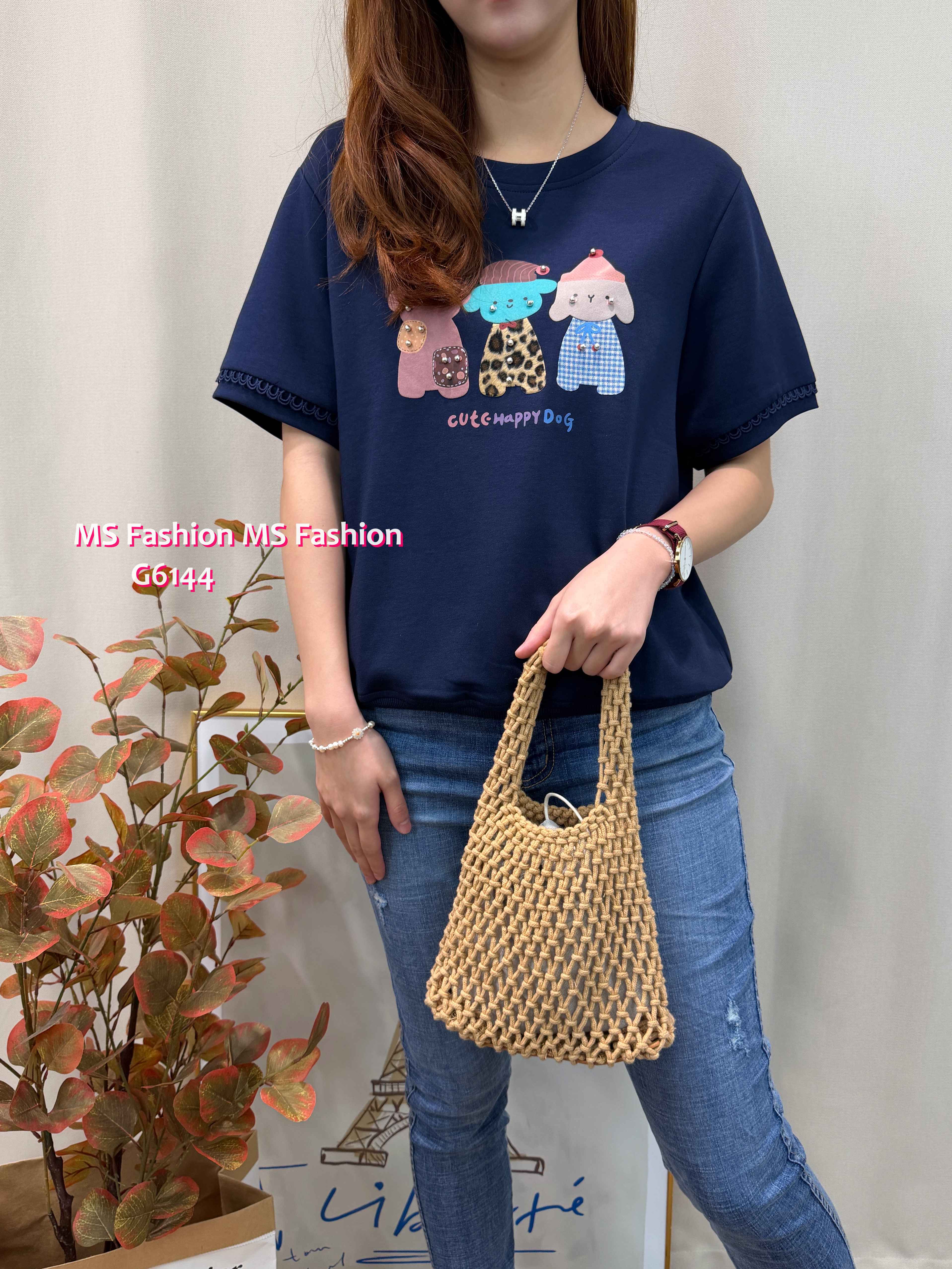 G6144 韓國🇰🇷可愛狗狗圖案top