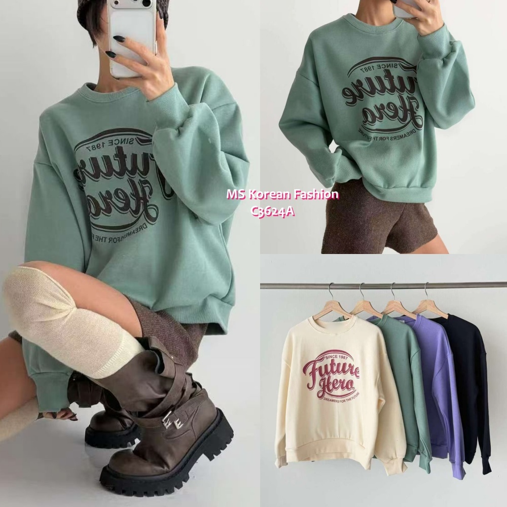 C3624 韓國🇰🇷靚色毛底衛衣