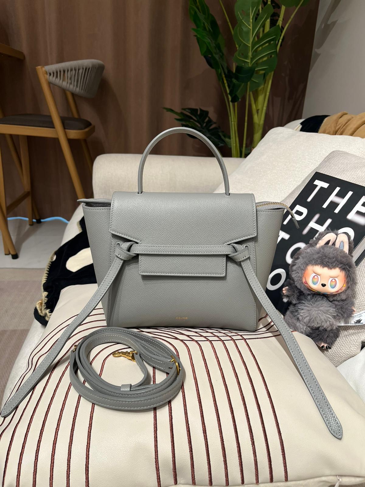 Celine nano belt bag grey 灰色牛皮 100%Authentic , 99%new✅Dust bag