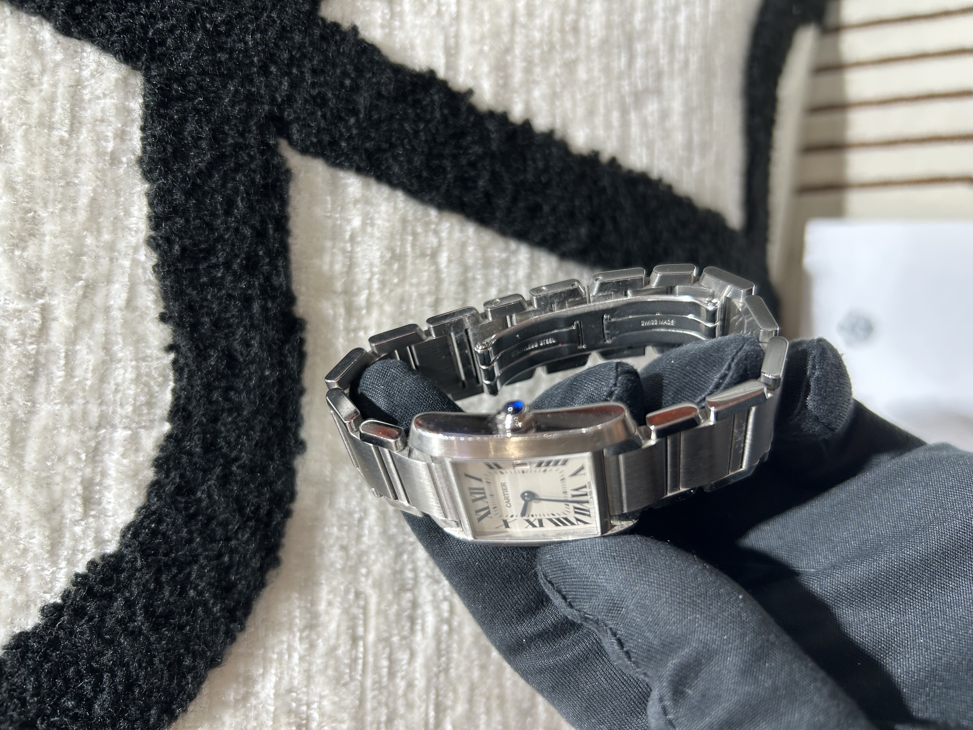 Cartier Tank Francaise Watch 中型款 100%Authentic, 95%New ✅18換電收據