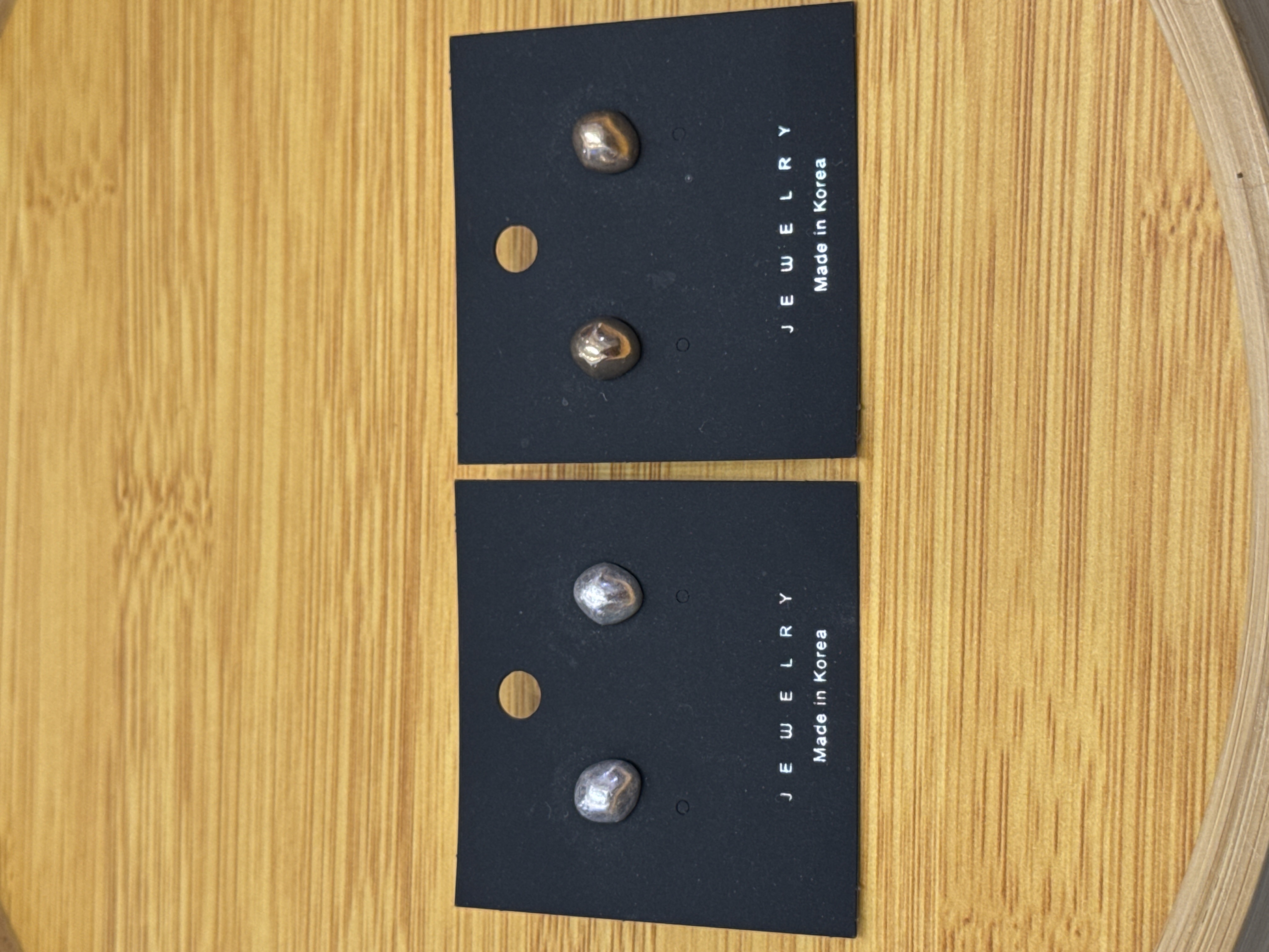 Ocr 3D Irregular Half Round Vintage Stud Earrings