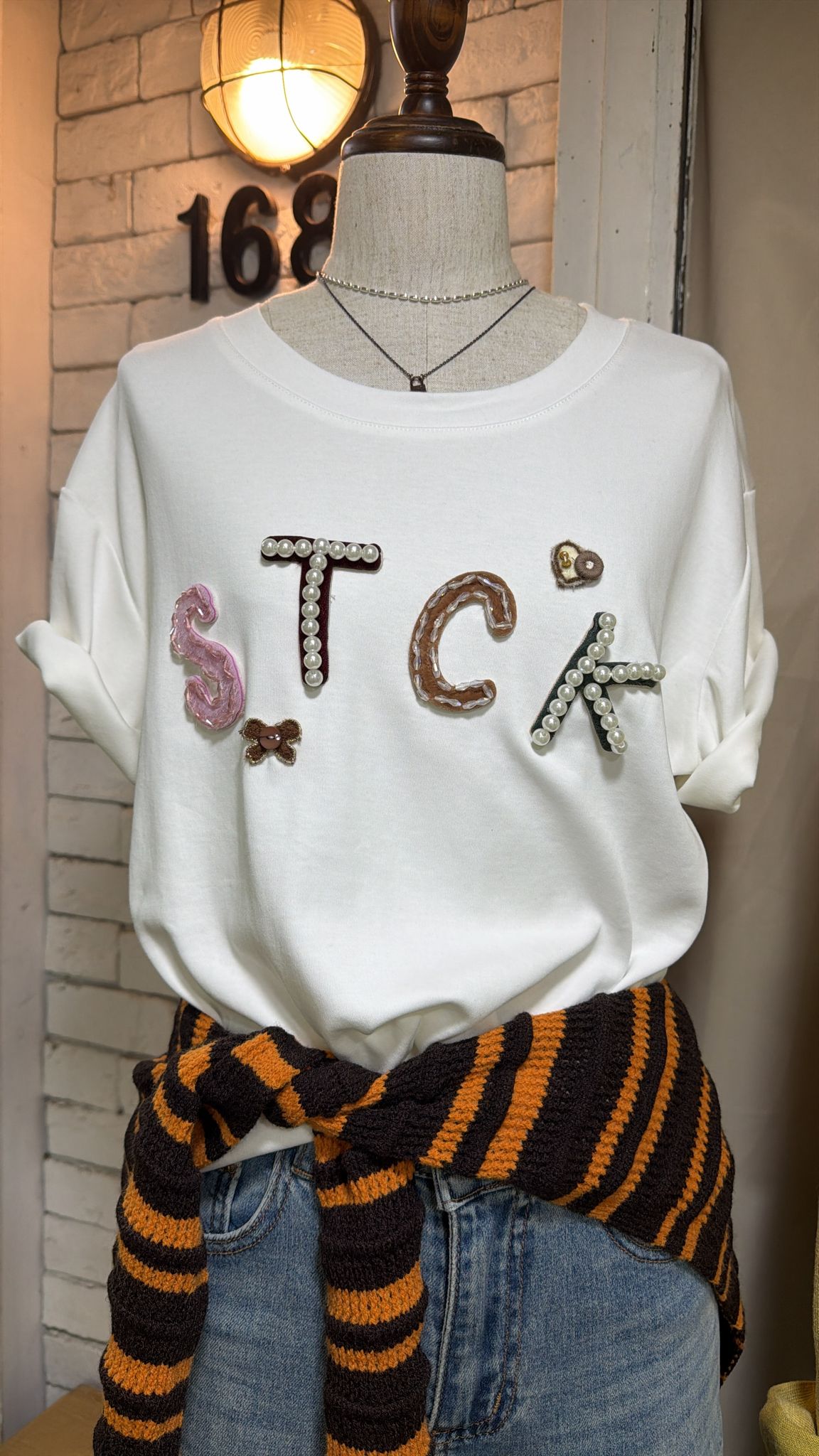 時尚字母裝飾T恤