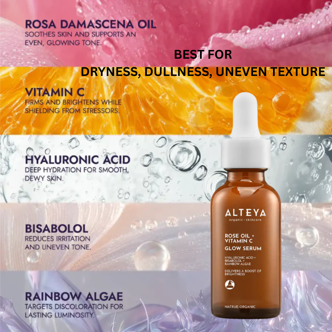 ALTEYA Organic Rose Oil + Vitamin C Glow Serum 有機玫瑰彩虹藻透光亮肌精華 30ml