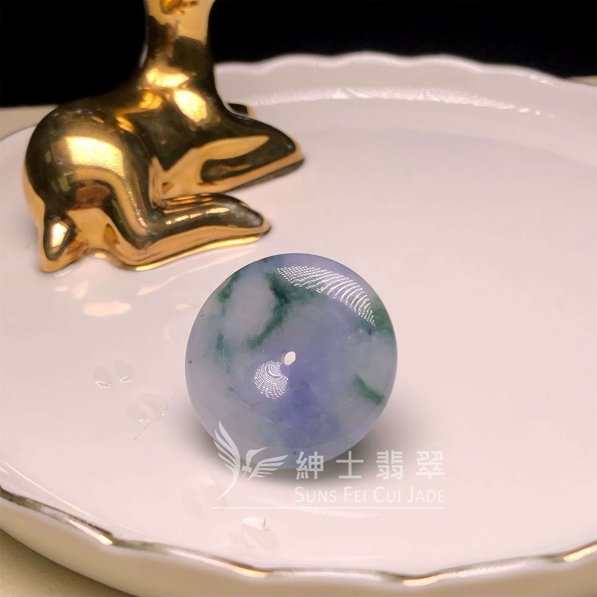   B08496 茄紫飄花平安扣