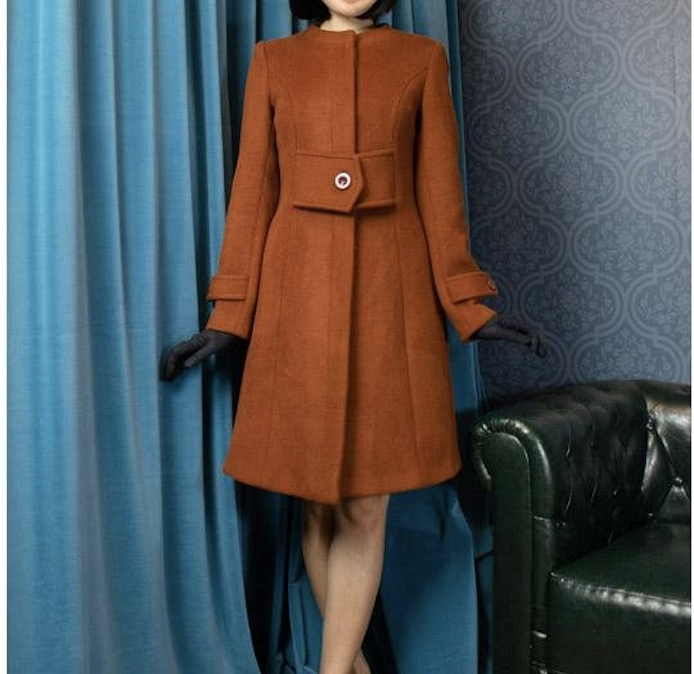 (Last L)1960s MOD style Double Layer Cashmere & Wool Winter Jacket/Coat (FM161)