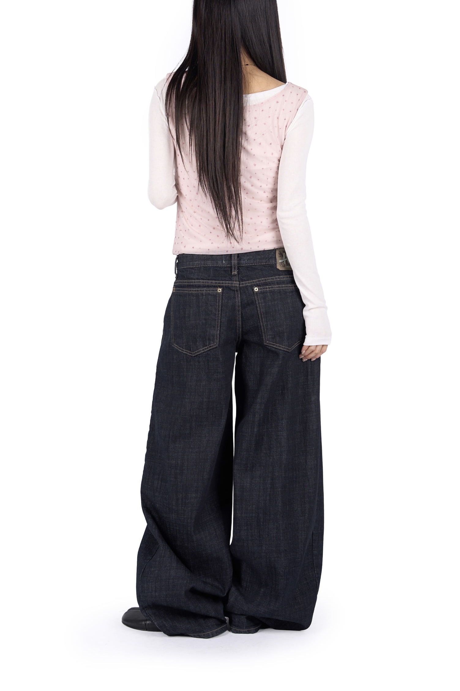 Raw Low Wide Denim Pants