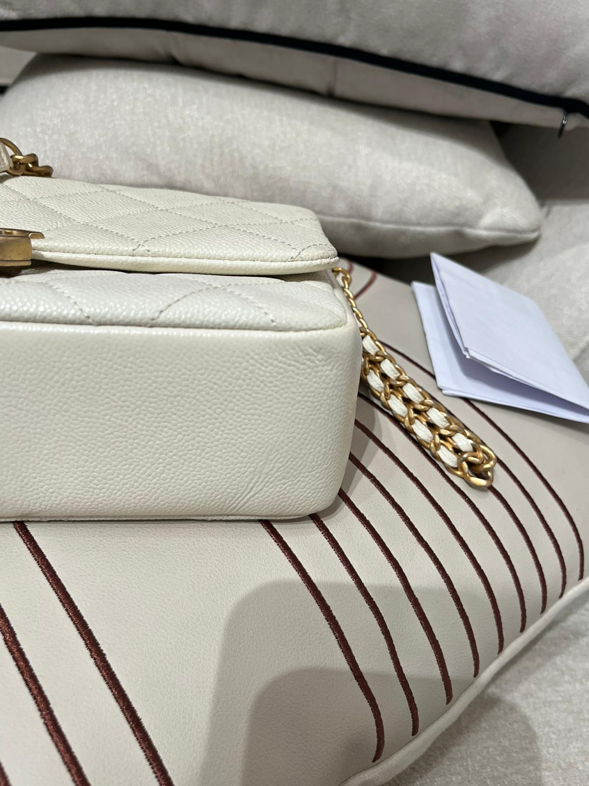 Chanel flap bag AS3103,荔枝牛皮 100%Authentic ,98%new  ✅收據副本✅晶片✅dust bag✅盒