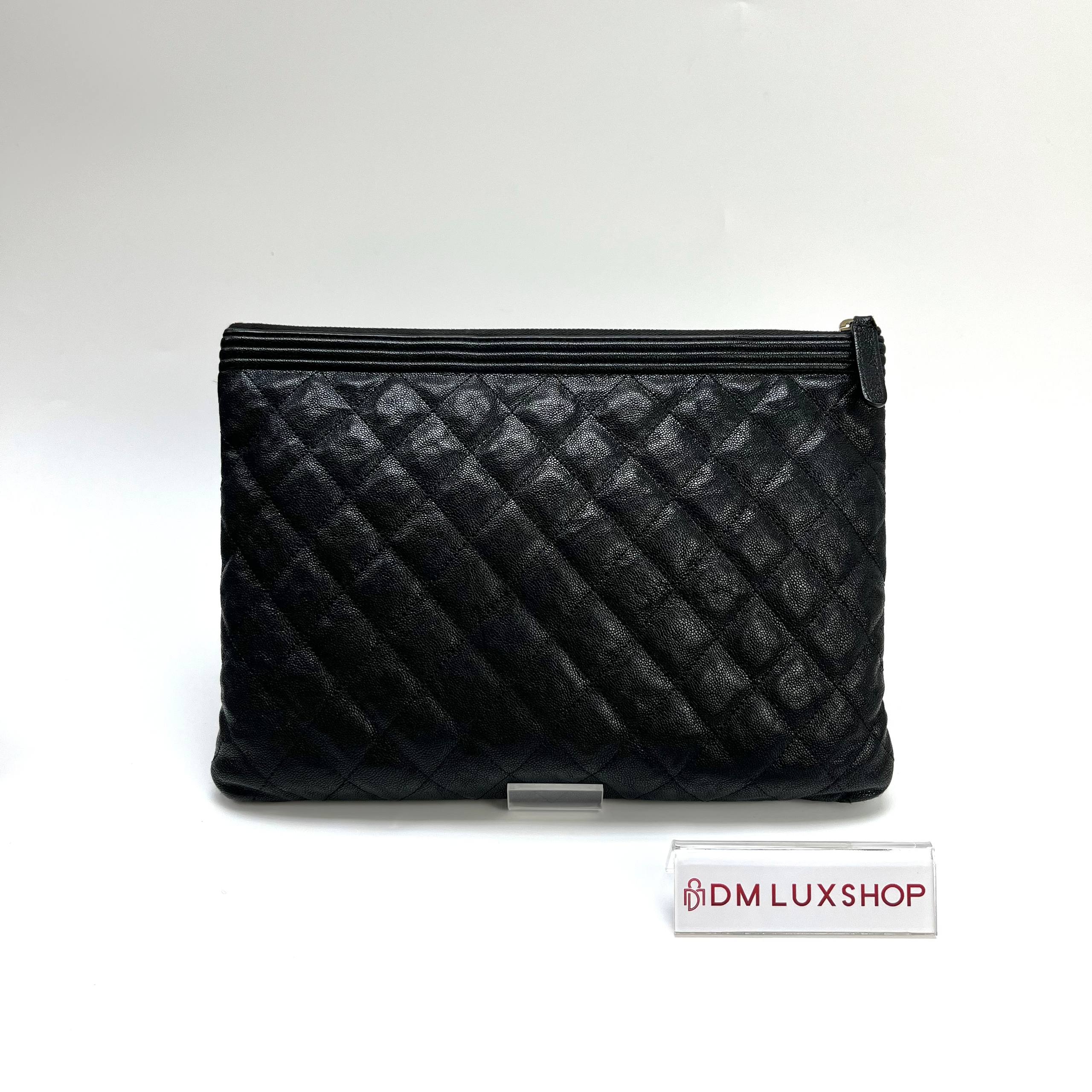 Chanel Black Caviar Boy O Case GHW (Serial 27)
