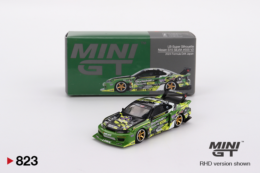 Mini GT 1/64 Nissan LB-Super Silhouette S15 SILVIA #555 V2  2024 Formula Drift Japan  - MGT00823-R