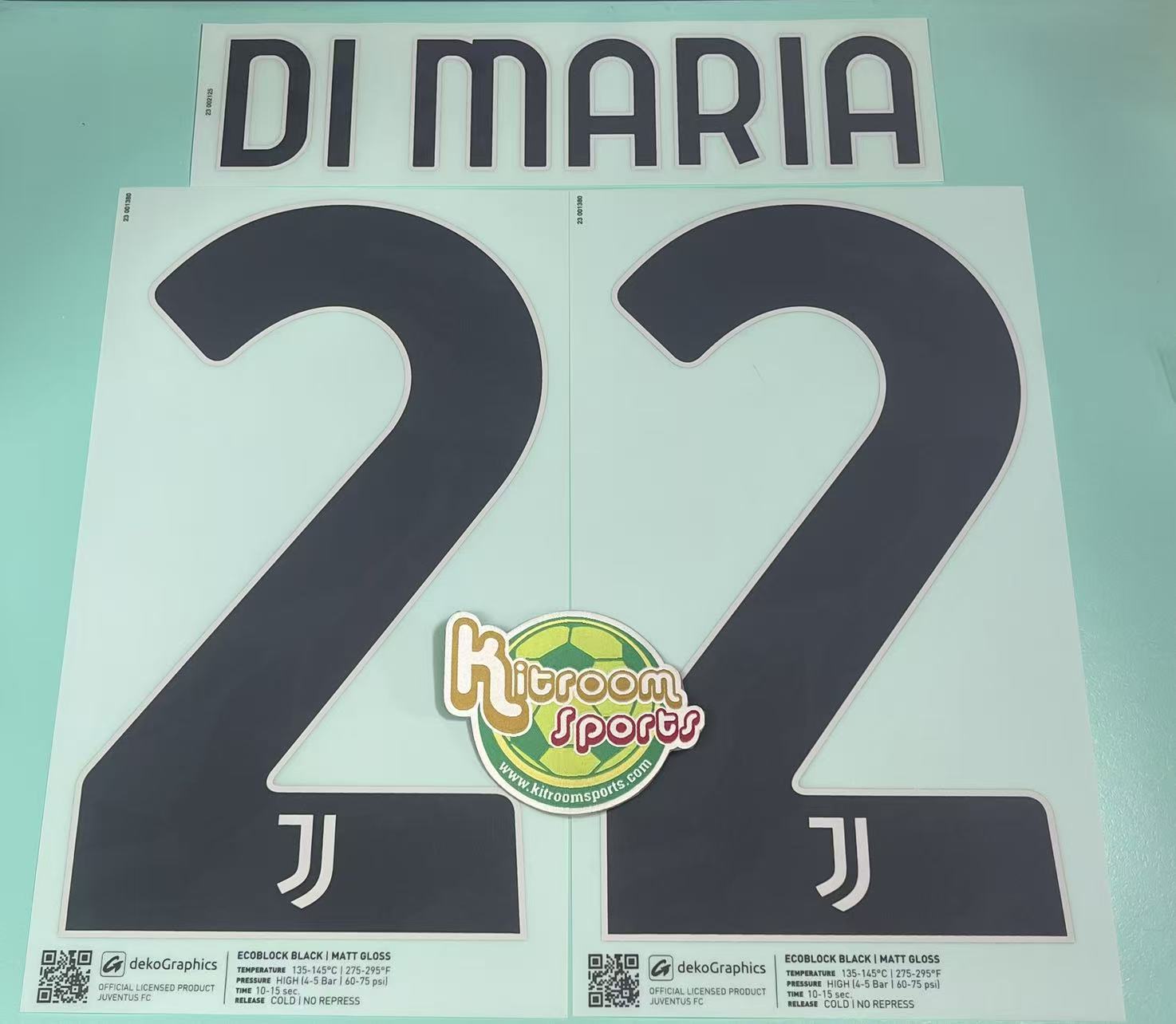 2023-24 Juventus Away Nameset #22 DI MARIA