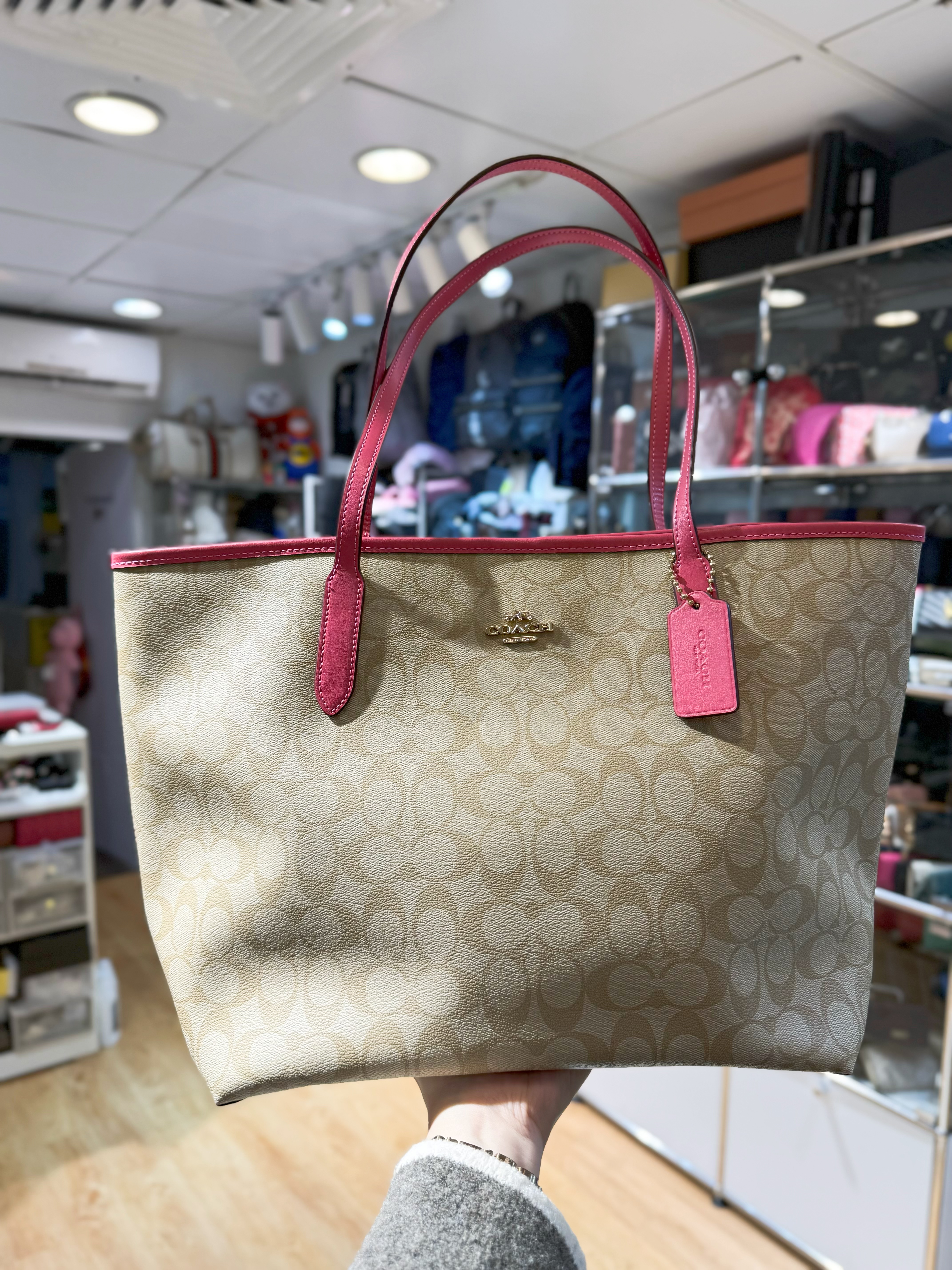 Coach City tote white/m/fuxia