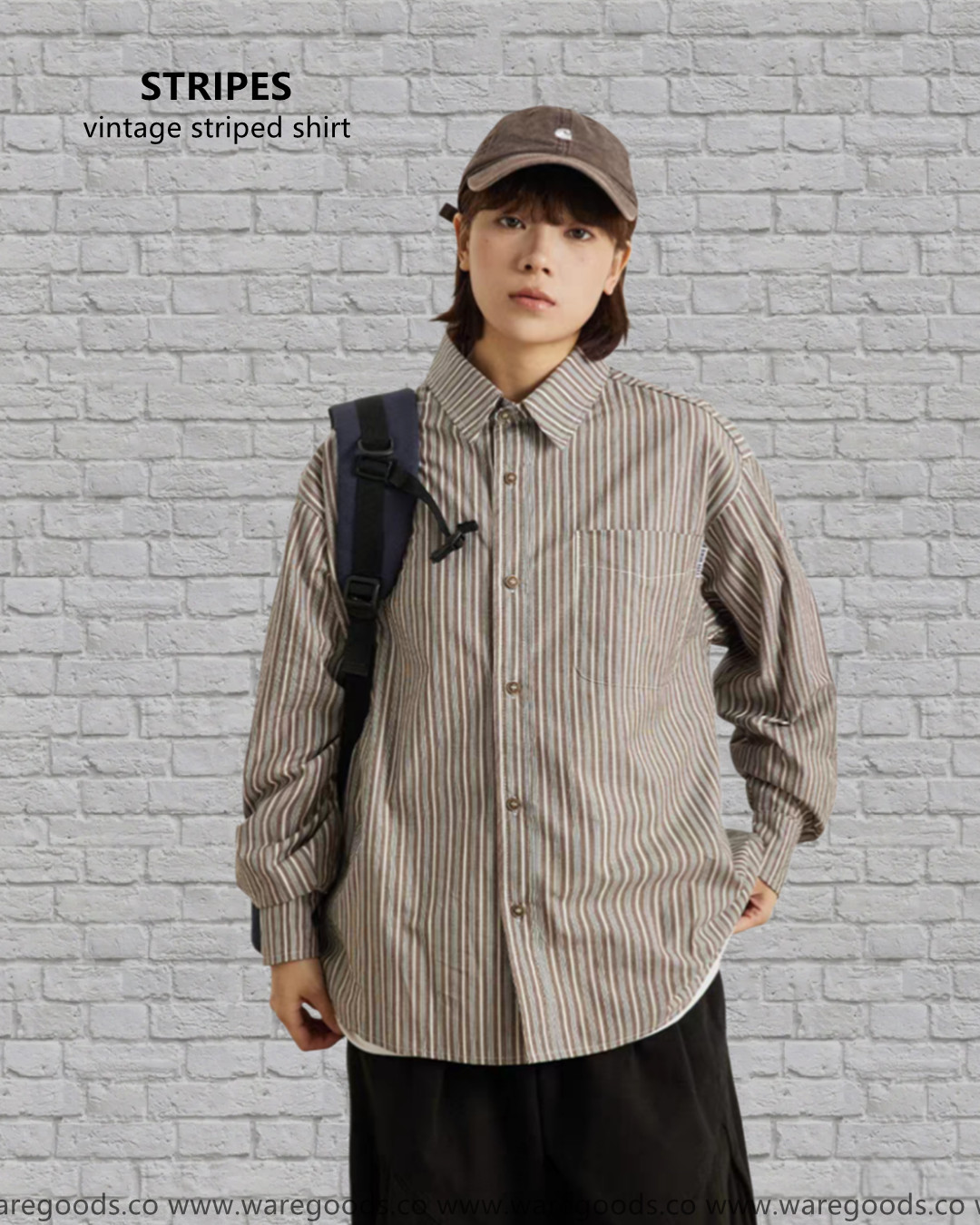 W26復古條紋長袖恤衫