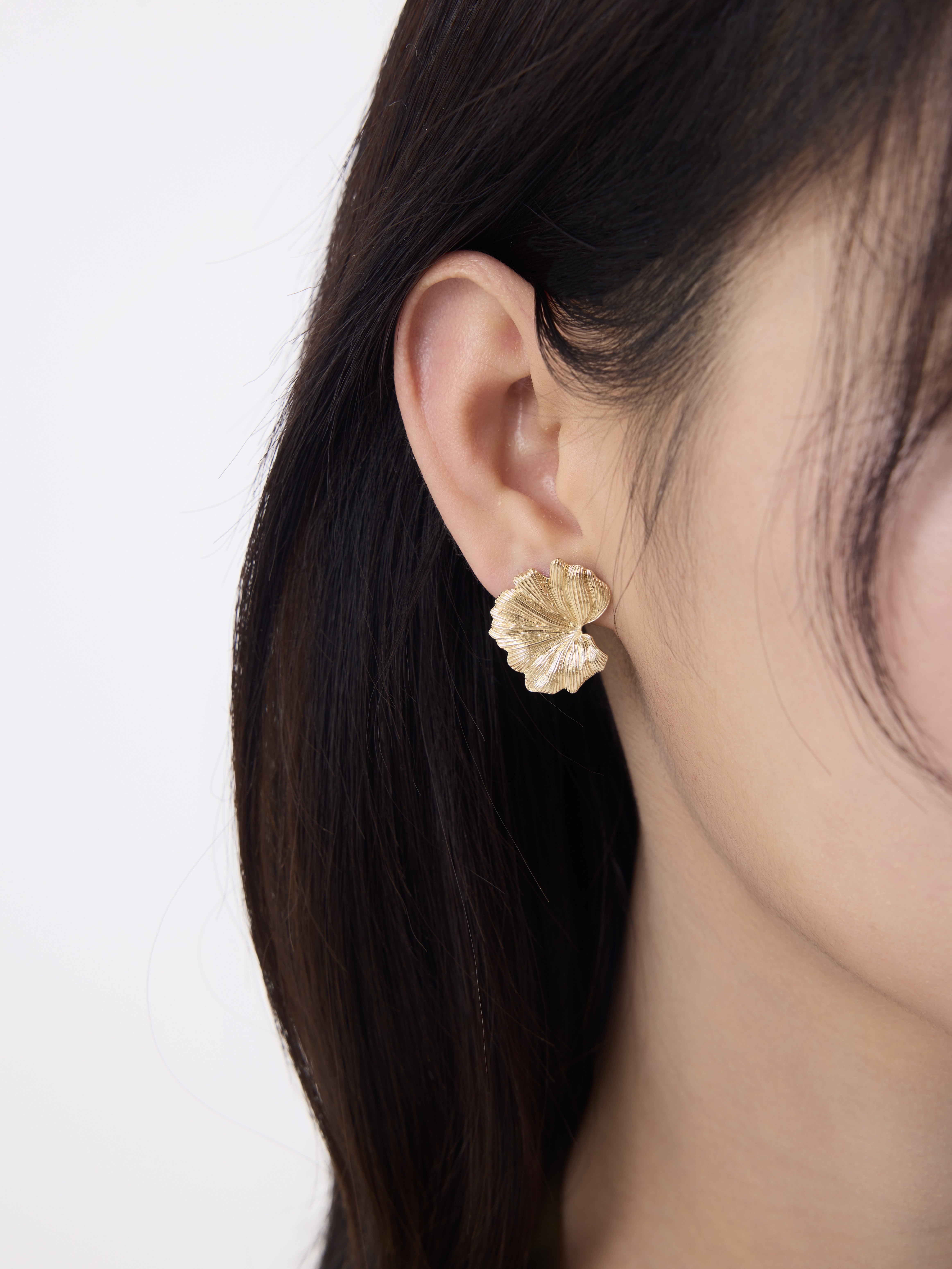Ginkgo Leaf Earring Plaqué or