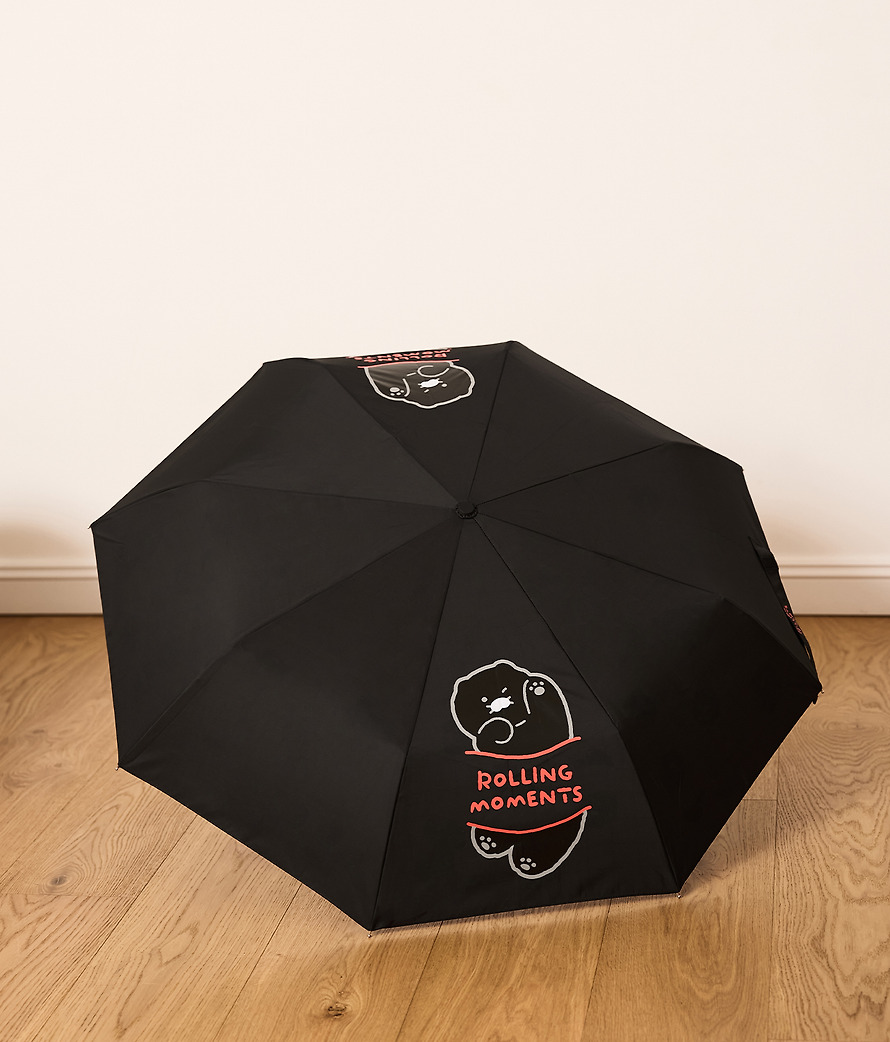 黑色 春植 縮骨遮 連收納袋