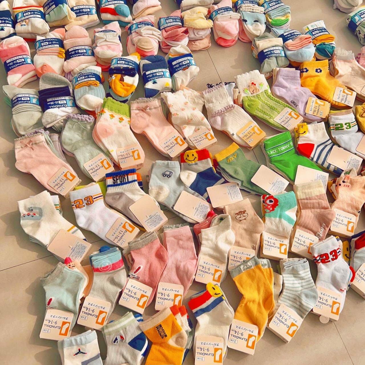 日本西松屋兒童春夏網面透氣襪(款式隨機) -1套6對