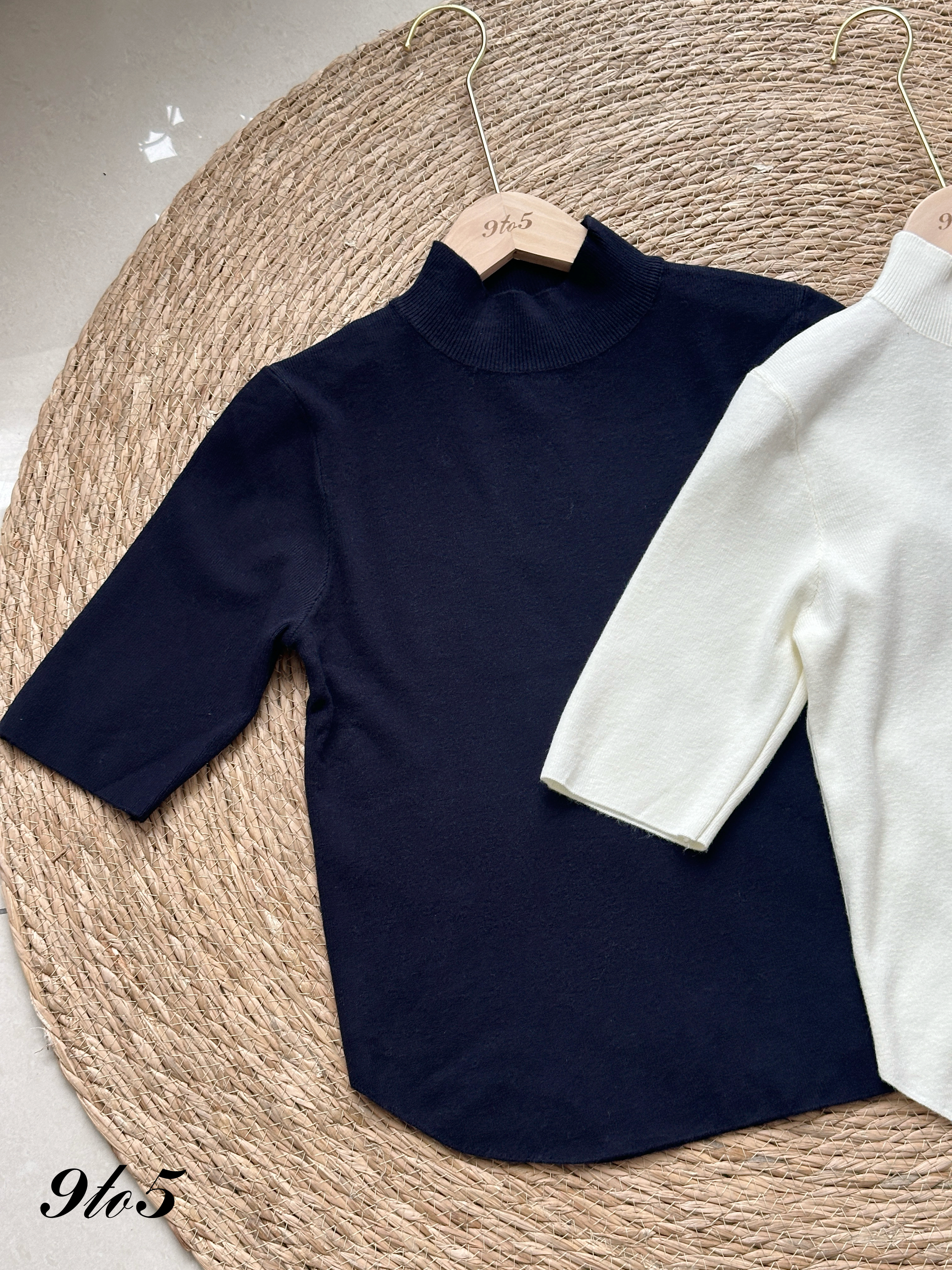 T4250 Mock Neck Half Sleeve Top - 4 Colors 