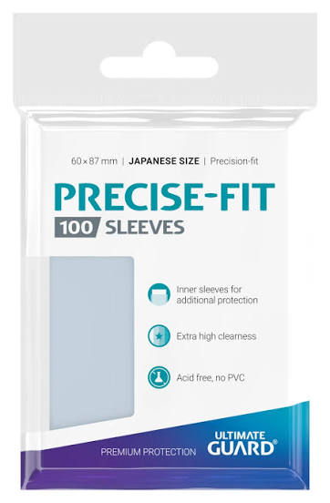 Ultimate Guard 100 - Mini Sleeves Precise Fit - Japanese Size(Side-Load) - Transparent